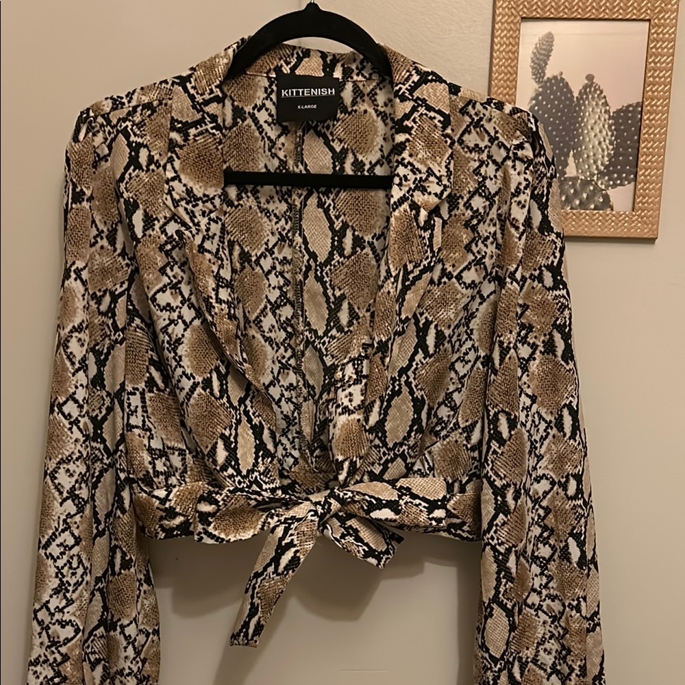 Kittenish Snake Print Blouse